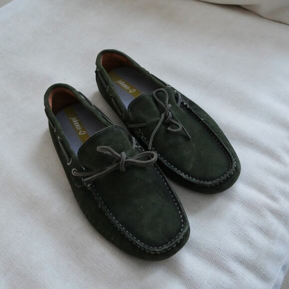 65 Johnnie-O Men’s Get-away driver  olive green suede driving moccasin slip-on - Picture 4 of 9
